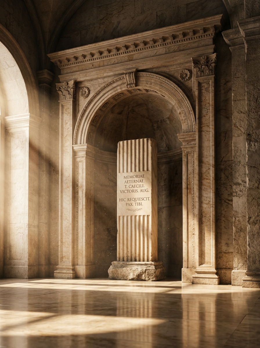 Classical Roman Arch Stele with Inscription